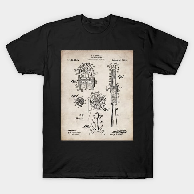 Rocket Ship Patent - Nasa Rocketship Art - Antique T-Shirt by patentpress